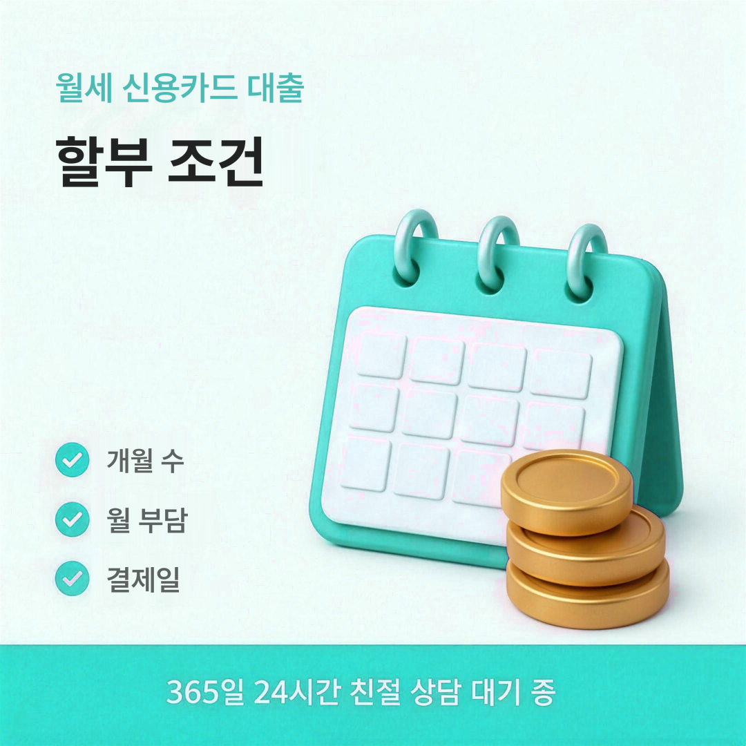 다음머니 월세 신용카드 대출 할부 조건 정리 안내 배너 이미지