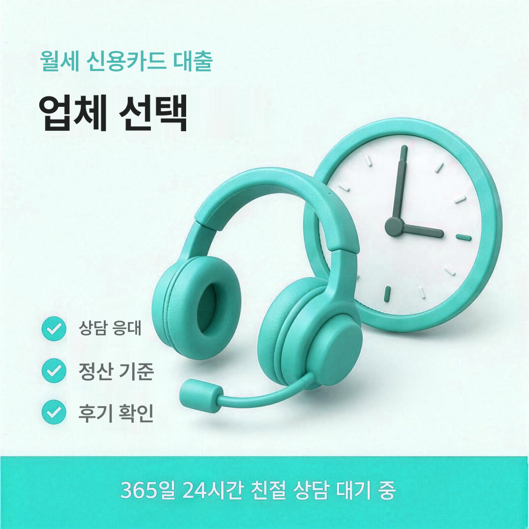 다음머니 월세 신용카드 대출 업체 선택 기준 안내 배너 이미지